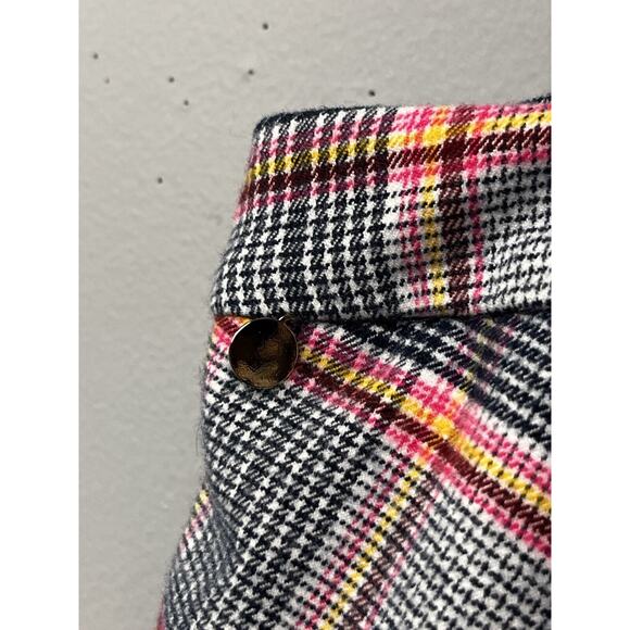 Biltmore Midi Skirt Womens 14 Plaid Wool Blend Lined Blue Pink Yellow‎ Preppy - Picture 9 of 10